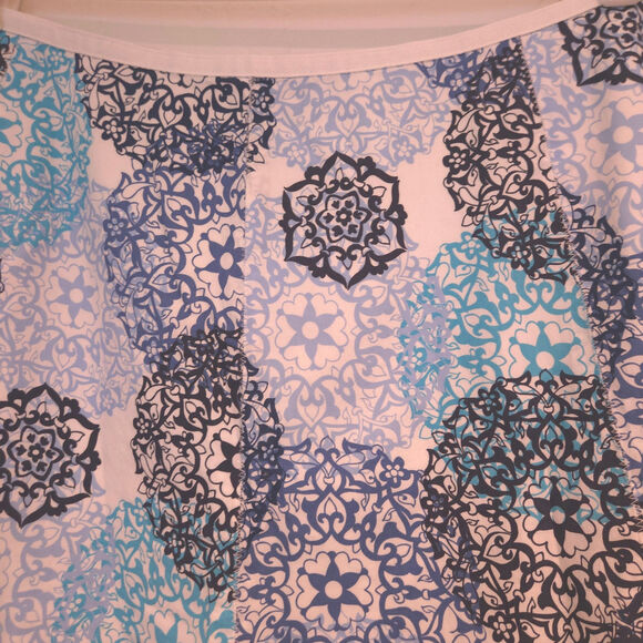 Talbots NWT 100% Cotton Gored Flare Side Tie Mandala Midi Skirt, Size 24W - Picture 4 of 9